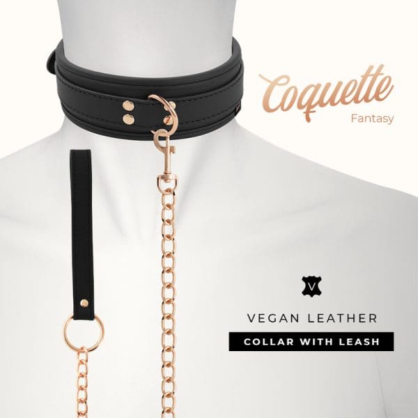 COQUETTE CHIC DESIRE - FANTASY VEGAN LEATHER NECKLACE WITH STRAP AND NEOPRENE LINING 4